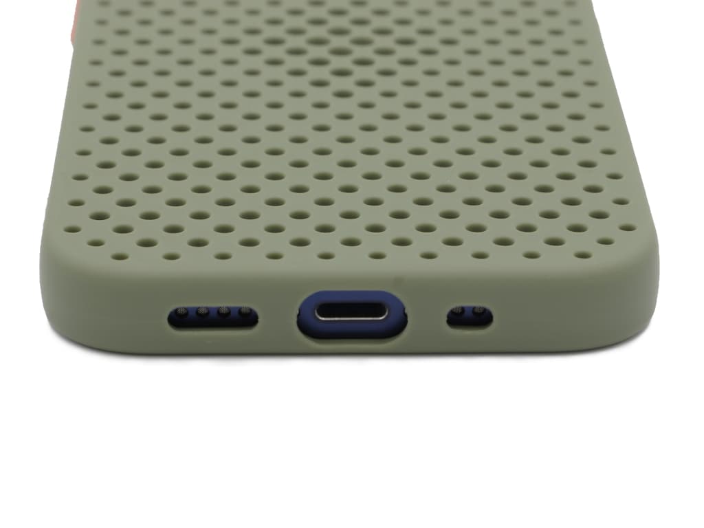 Děrovaný, gumový kryt na iPhone 12 Mini - Zelený - 3